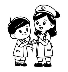 Nurse And Patient Cartoon Character Doctor