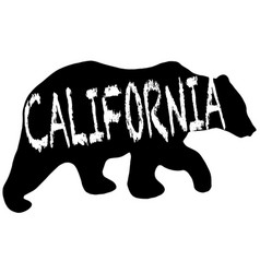 Bear Silhouette With California Written