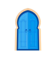 Blue Moroccan Door With Traditional Designs