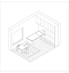 Children room isometric composition Royalty Free Vector