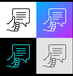 Feedback Thin Line Icon Thumbs Up With Speech