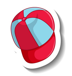 Red Blue Baseball Cap In Cartoon Style