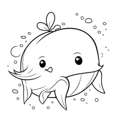 Coloring Page Outline Of A Cute Whale