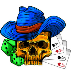 Cowboy Skull With Poker Ace