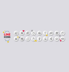 Food Market Delivery And Apple Line Icons