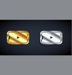 Gold And Silver Online Play Video Icon Isolated