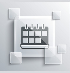 Grey Calendar Icon Isolated On Grey Background