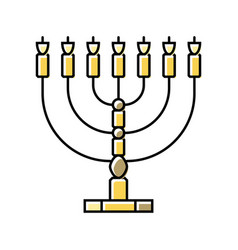 Menorah Jewish Color Icon