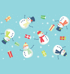 Retro Snowman Seamless Pattern