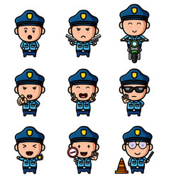 Cool Police Man Of The Mascot Bundle Set