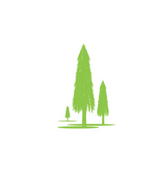 Hand drawn forest badge concept pine trees Vector Image