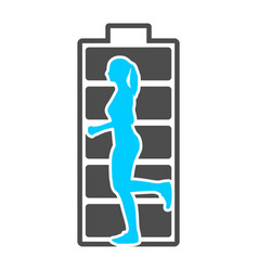 Running Lady Silhouette With High Full Level