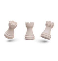 White Chess Rook In Vertical And Tilted Position