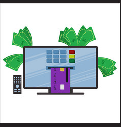 Credit Card And Money On Tv