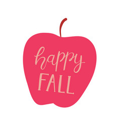 Happy Fall Quote Lettering Apple