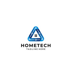 Triangle Chain With House Home Technology Logo