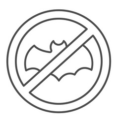 Bat Is Banned Thin Line Icon Pest Control Concept