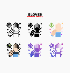 Glove Corona Virus Icon With Different Style