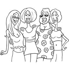 Women Friends Cartoon