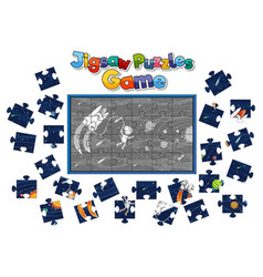 Astronaut In Space Photo Puzzle Game Template