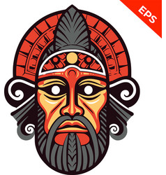 Man Beard Tribal Mask Indigenous Pacific Islander