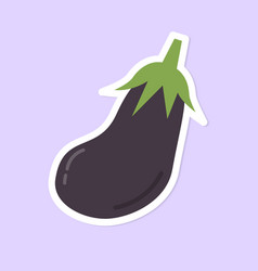 Pastel Eggplant Food Sticker Clipart