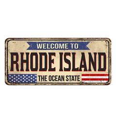 Welcome To Rhode Island Vintage Rusty Metal Sign