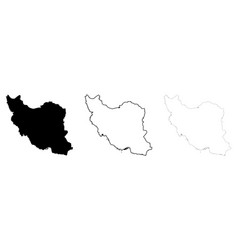 Iran Country Map Silhouette And Outlines