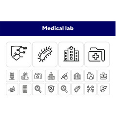 Medical Lab Line Icon Set