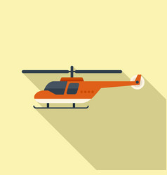 Rescue Helicopter Guard Icon Flat Sea