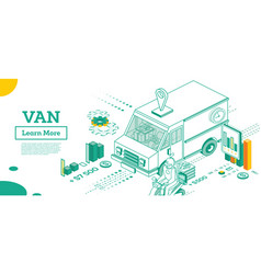 Small Van Car Isometric Commercial Transport