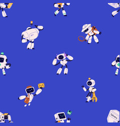 Cute Robots Seamless Kids Pattern Android