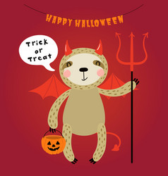 Cute Sloth In Halloween Costume