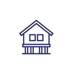 Stilt House Line Icon