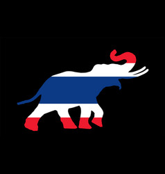 Thailand Flag Over Elephant Silhouette