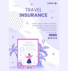 Travel Insurance Flyer Template Flat Design