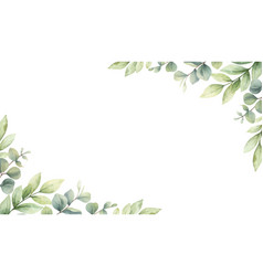 Watercolor frame with eucalyptus leaves Royalty Free Vector