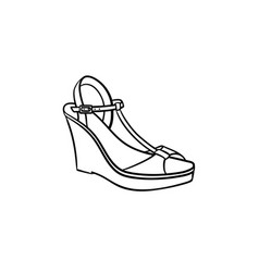 Wedge Sandal Hand Drawn Outline Doodle Icon