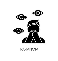 Paranoia Glyph Icon Panic Attack Scared Person