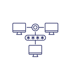 Password Protection For Lan Network Line Icon