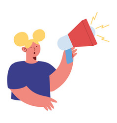 Woman With Megaphone Device