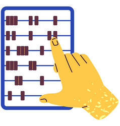 Accountant Counts With Wooden Abacus Counter