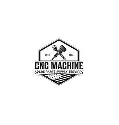 Cnc Machine Modern Technology Logo