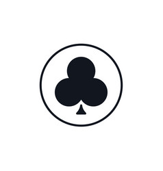 Clubs Playing Card Suit In Circle Concept Solid