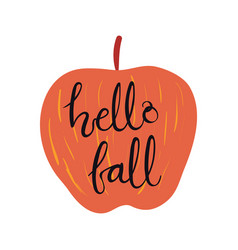 Hello Fall Quote Lettering Apple