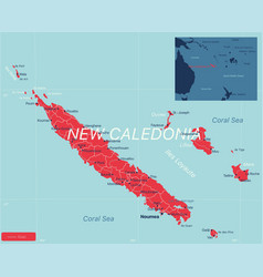 New Caledonia Detailed Editable Map