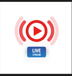 Live Streaming Icon On White Background Red Signs