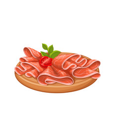 Prosciutto Crudo Italian Food Isolated Wooden