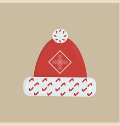 Red Winter Hat With Snowflakes