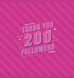 Thank You 200 Followers Celebration Greeting Card